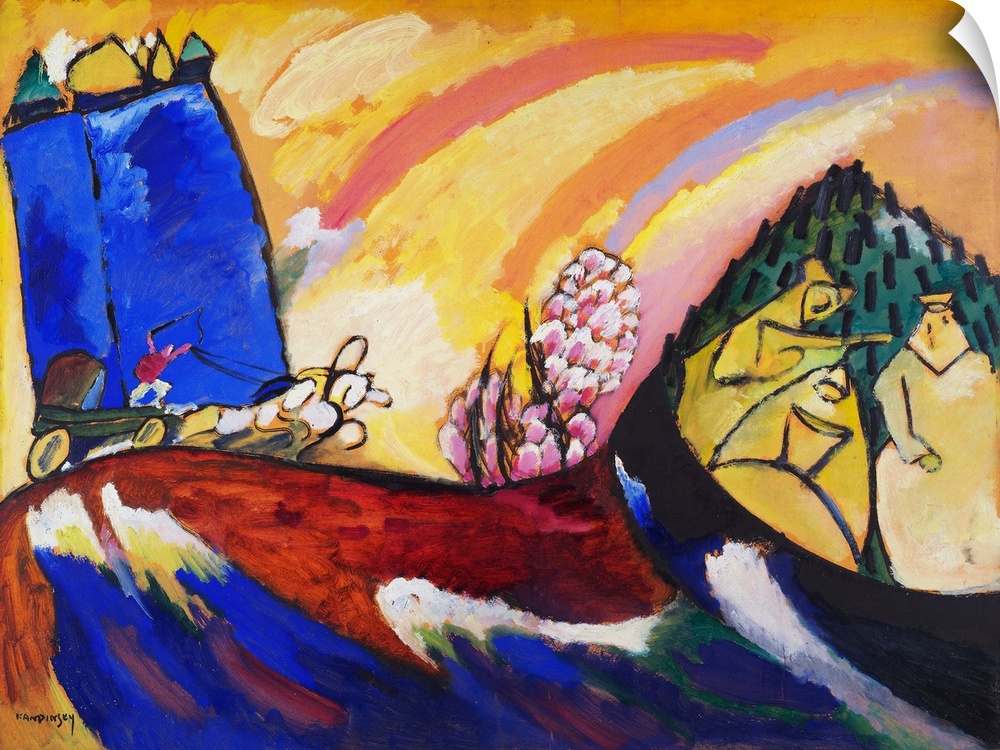 Vasily Kandinsky, along with Franz Marc, Gabriele Munter, and Alexei Jawlensky, were members of the Blue Rider, a loose al...