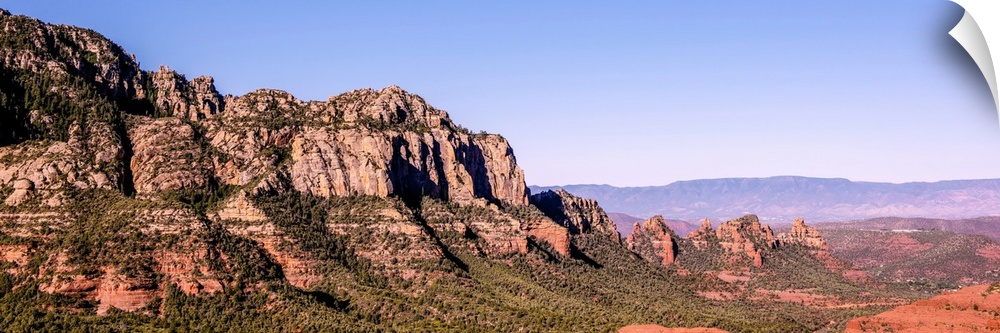 Panoramic of rock formations in Sedona, Arizona.