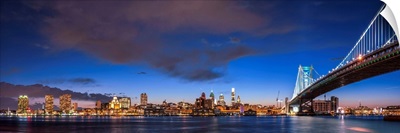 Panoramic Philadelphia City Skyline at Night