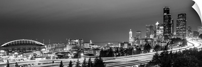 Panoramic Seattle Skyline at Dusk