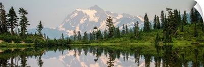 Panoramic View Of Picture Lake And Mount Shuksan, Mount Baker Wilderness, Washington