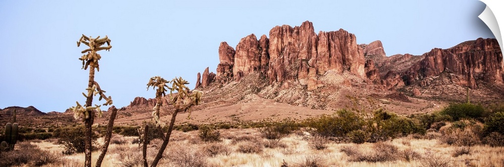 Panoramic view of Superstition mountain in Phoenix, Arizona.