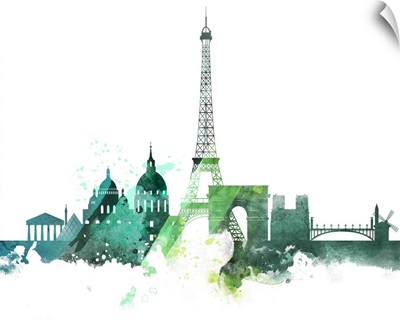 Paris Watercolor Cityscape II