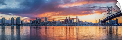 Philadelphia City Skyline at Sunset