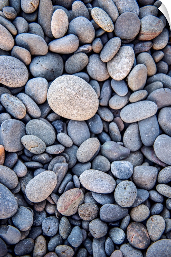 Close up view of a pile pebbles in Olympic National Park, Washington.