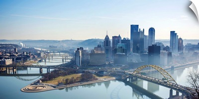 Pittsburgh City Skyline with Morning Dew
