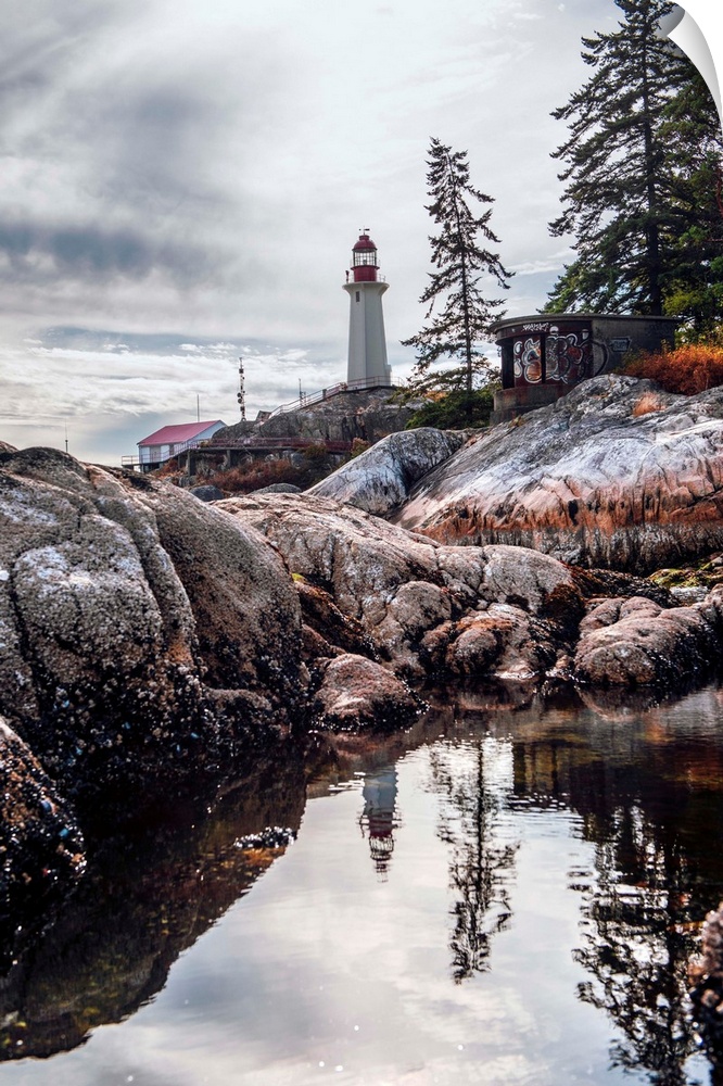 View of Point Atkinson Lighthouse in Vancouver, British Columbia, Canada.