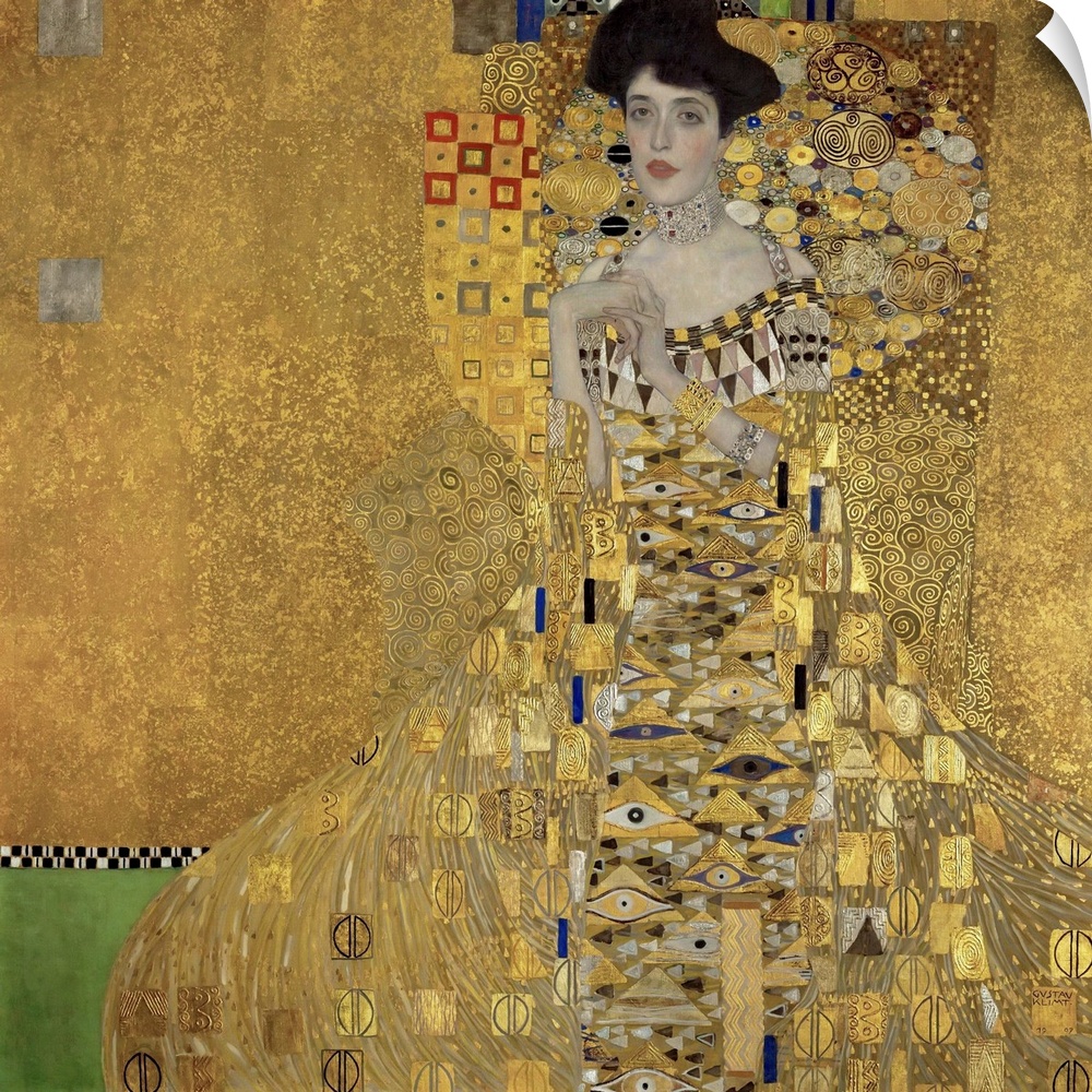 Gustav Klimt's Portrait of Adele Bloch-Bauer I (1907) famous painting.