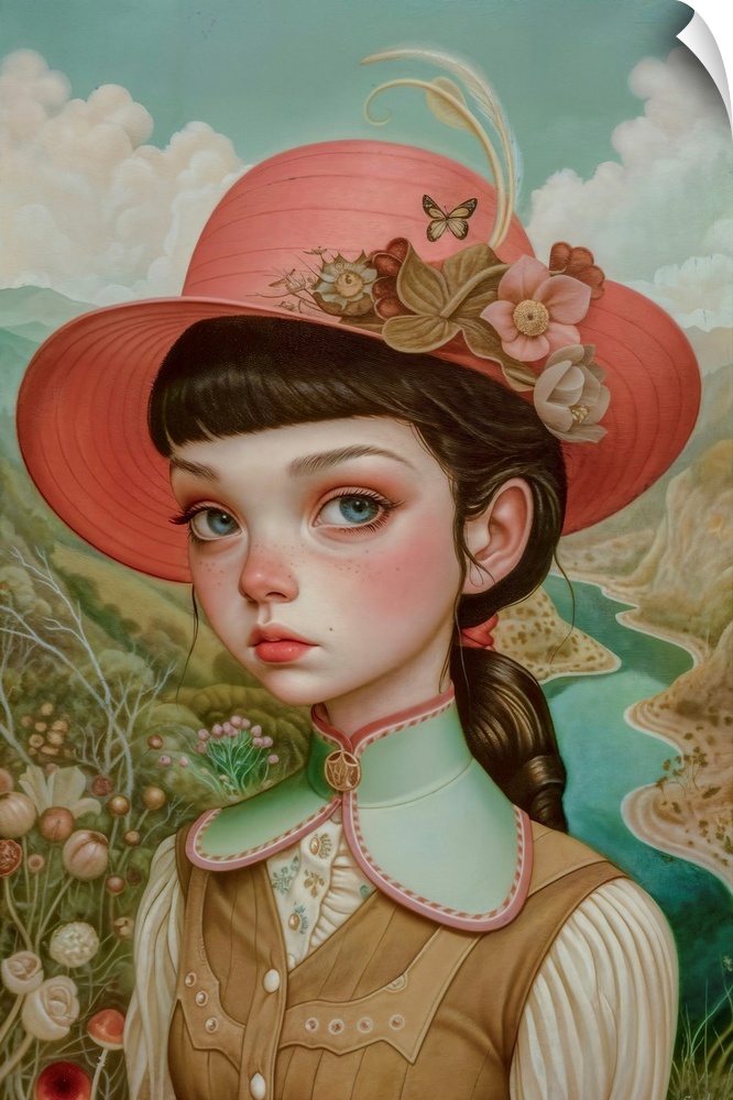 Portrait of Girl with Pink Hat