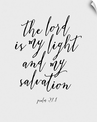 Psalm 27:1 - Scripture Art in Black and White