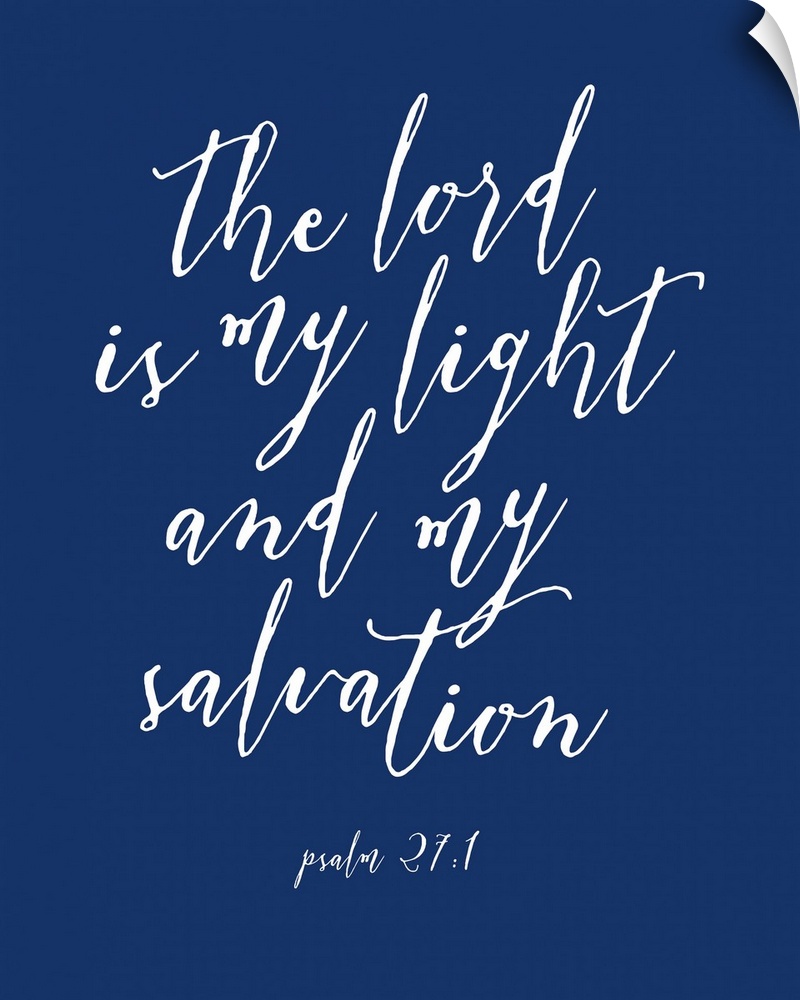Handlettered Bible verse reading The Lord is my light and my salvation.