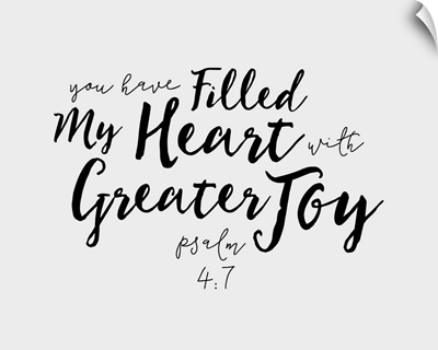 Psalm 4:7 - Scripture Art in Black and White