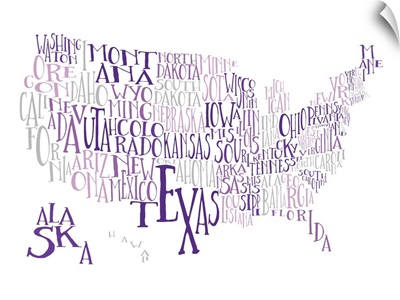 Purples US Typography Map