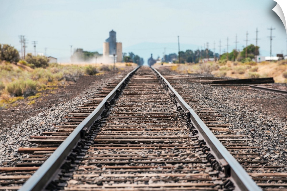 View of railroad tracks near Lake Tahoe in California and Nevada.