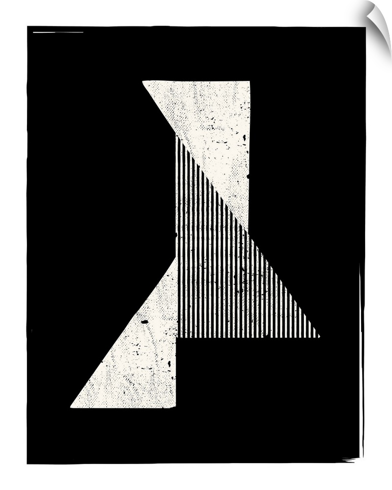 A simple, geometric, triangular design in a monochrome color scheme.