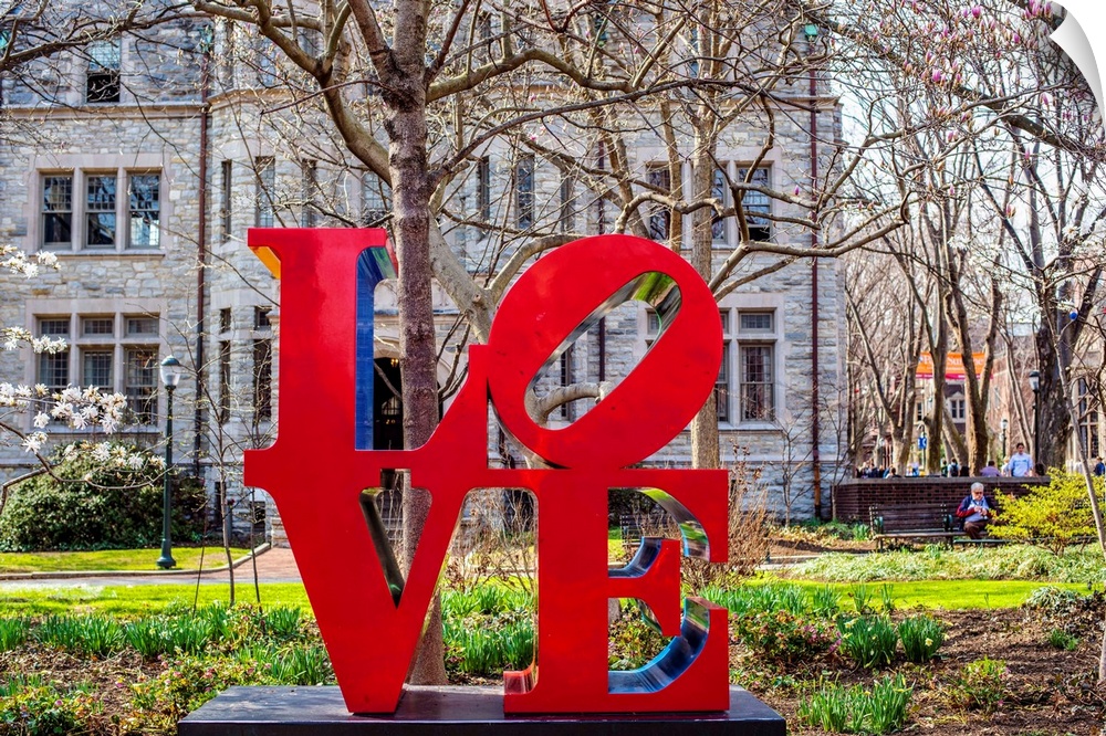 Robert Indiana's Love sculpture at University of Pennsylvania in Philadelphia.
