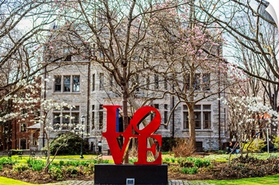 Robert Indiana's Love sculpture at University of Pennsylvania