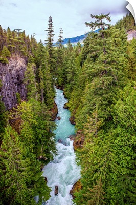 Rushing Currents Of Cheakamus River, British Columbia, Canada