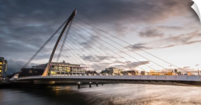 Samuel Beckett Bridge at Sunset, Dublin, Ireland, UK - Panoramic