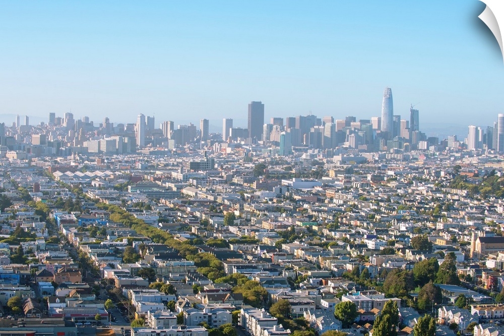 View of San Francisco's skyline and its expansive city.