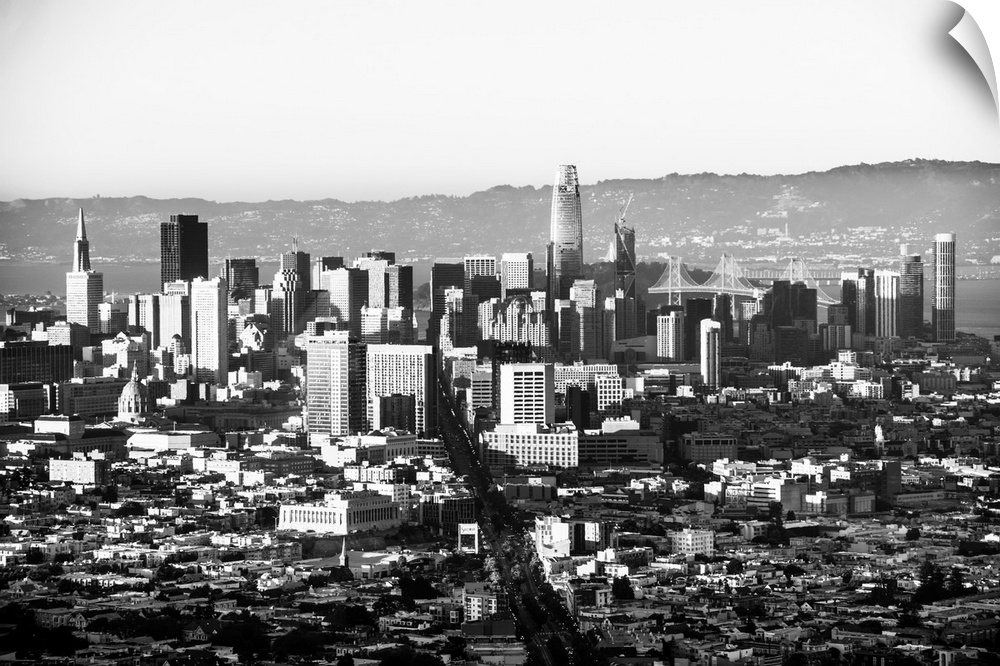 View of San Francisco's skyline and its expansive city.