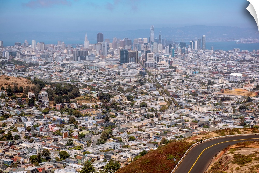 View of San Francisco's city skyline from Twin Peaks in San Francisco.
