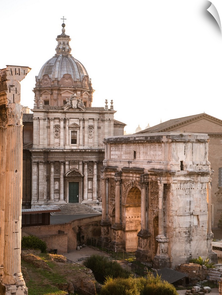 Photograph of part of Santi Luca e Martina Church at the Roman Forum.