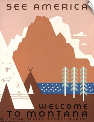 See America, Welcome to Montana - WPA Poster
