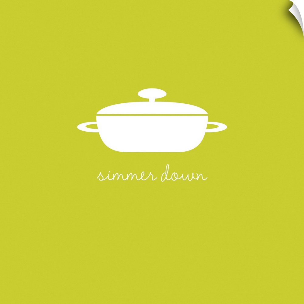 Minimalist kitchen art with a retro vibe, combining everyday phrases with kitchen tools and food.