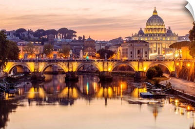 St. Peter's Basilica, River Tober, Vatican City, Italy, Europe