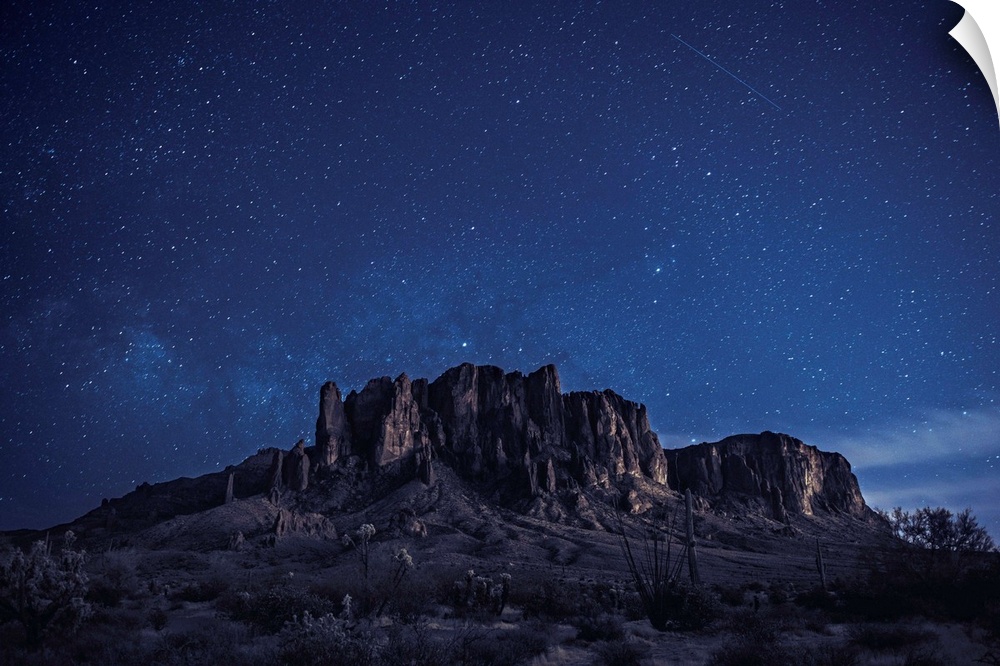 Starry Night At Superstition Mountains, Phoenix, Arizona.