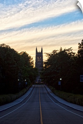 Steeple of Duke Chapel at Sunset, Durham, North Carolina