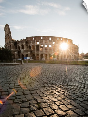 Sun Shining Through The Colosseum, Rome, Italy, Europe