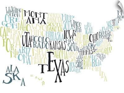 Tea Lime US Typography Map