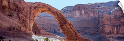 The Corona Arch overlooking Bootlegger Canyon in Arches National Park, Utah