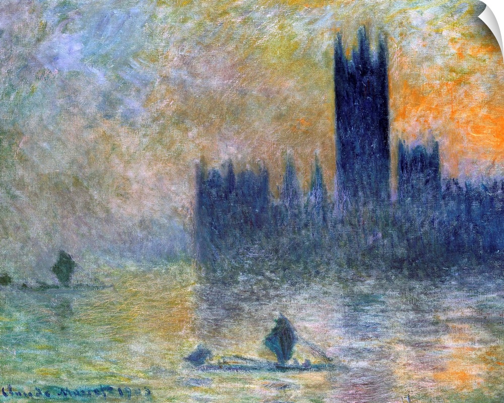Between 1899 and 1901, Monet produced nearly a hundred views of the Thames River in London. He painted Waterloo Bridge and...