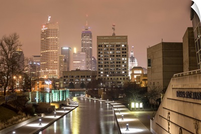 The Indianapolis Riverwalk at Night