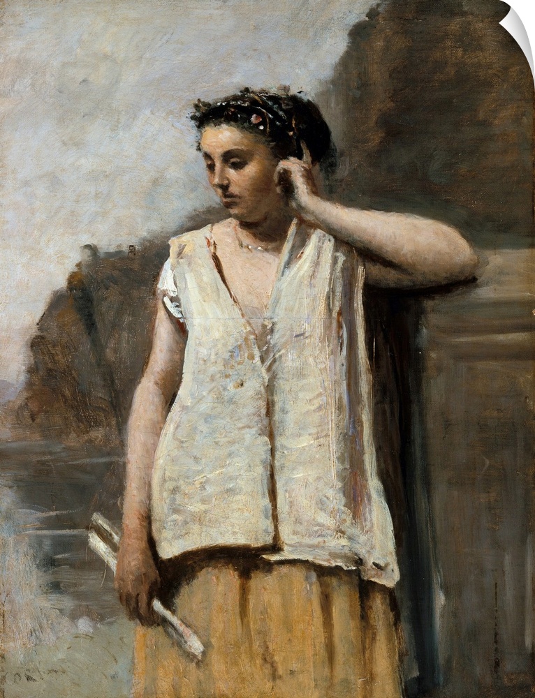 The model for this work may have been Emma Dobigny, who often sat for Corot at the end of his career. Corot painted four o...