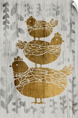 Three French Hens - Gold Leaf Holiday