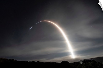 View Of Iridium-7 Mission Rocket Trail, Near Vandenberg Air Force Base in California