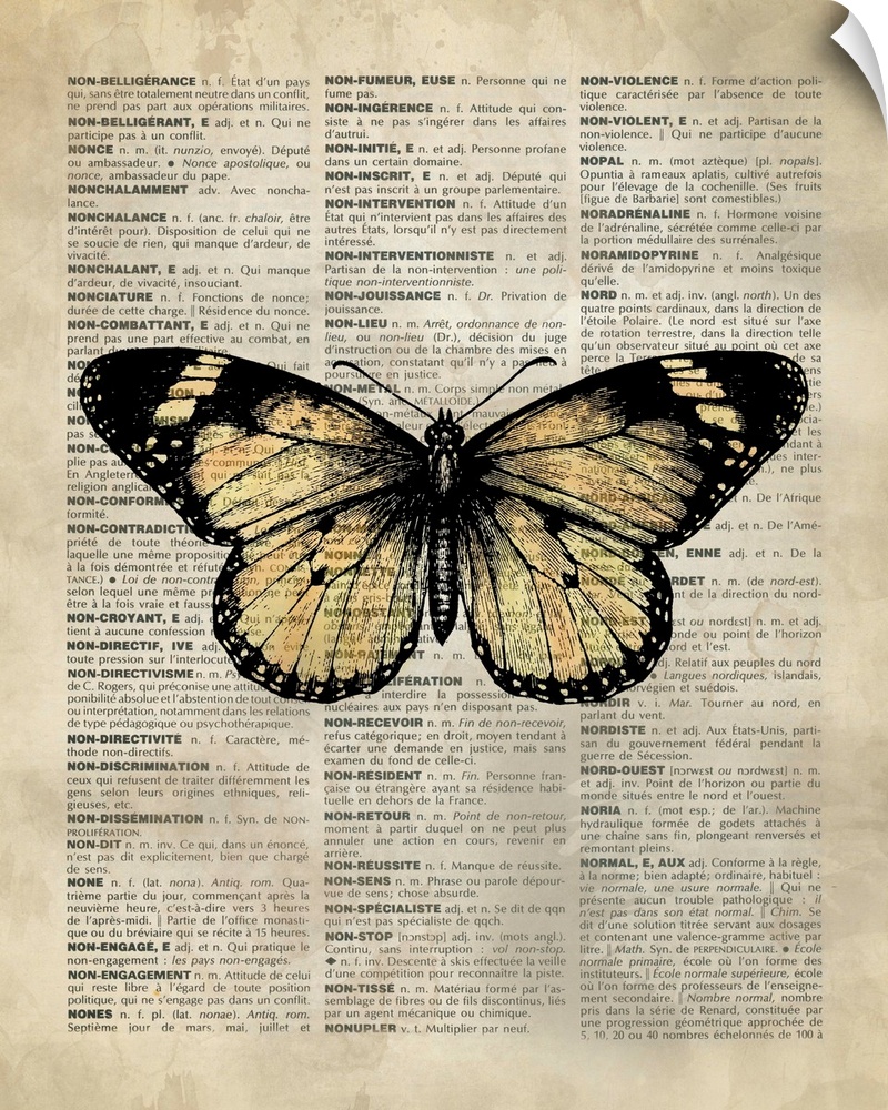 Vintage Dictionary Art: Butterfly 1