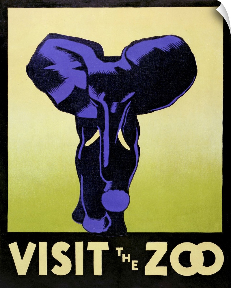 Visit the zoo. Poster promoting the zoo as a place to visit, showing an elephant. Library of Congress, Prints and Photogra...