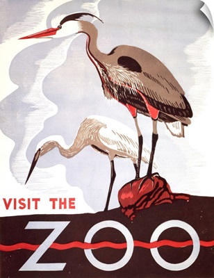 Visit the Zoo, Herons - WPA Poster