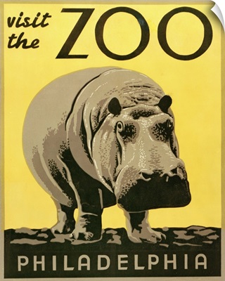 Visit the Zoo, Hippopotamus - WPA Poster