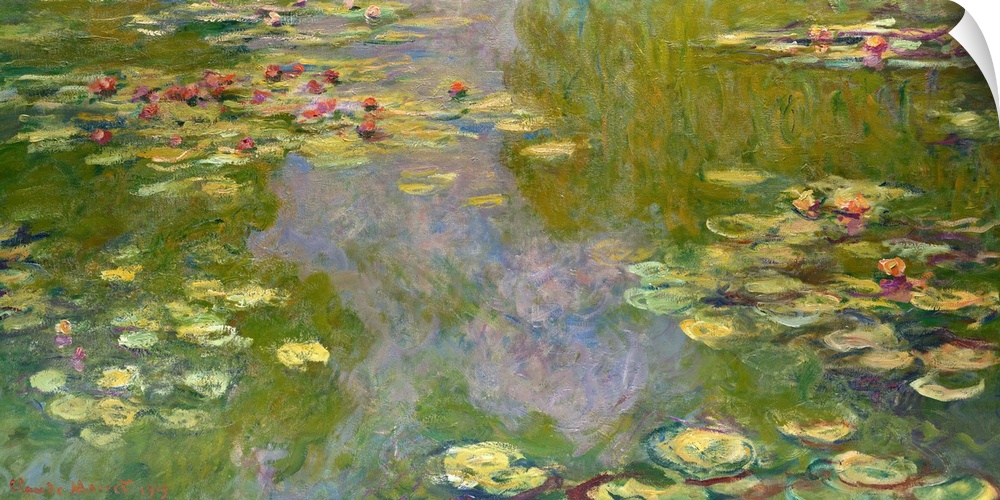 This work is one of four pictures of water lilies that, quite exceptionally, Monet finished, signed, and sold in 1919. Muc...