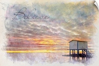 Watercolor Inspirational Poster: Believe