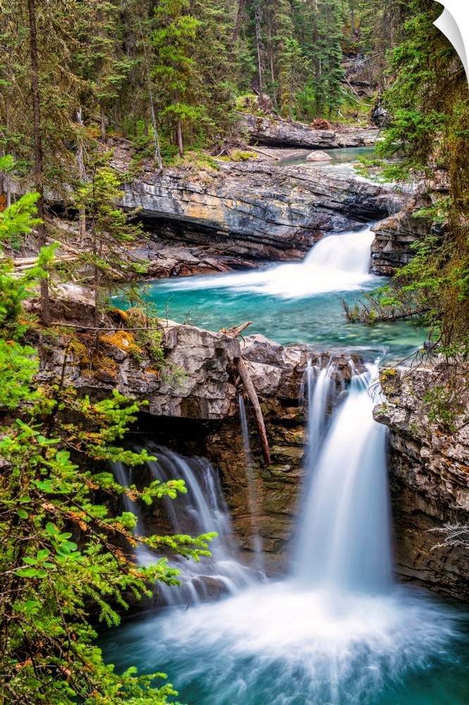 Waterfall at Johnston Canyon in Banff National Park, Alberta, Canada.