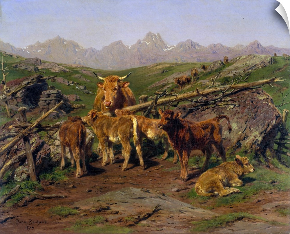 The scene is probably located on one of the high pasturelands of the Pyrenees. Rosa Bonheur took a trip there in 1850 and ...