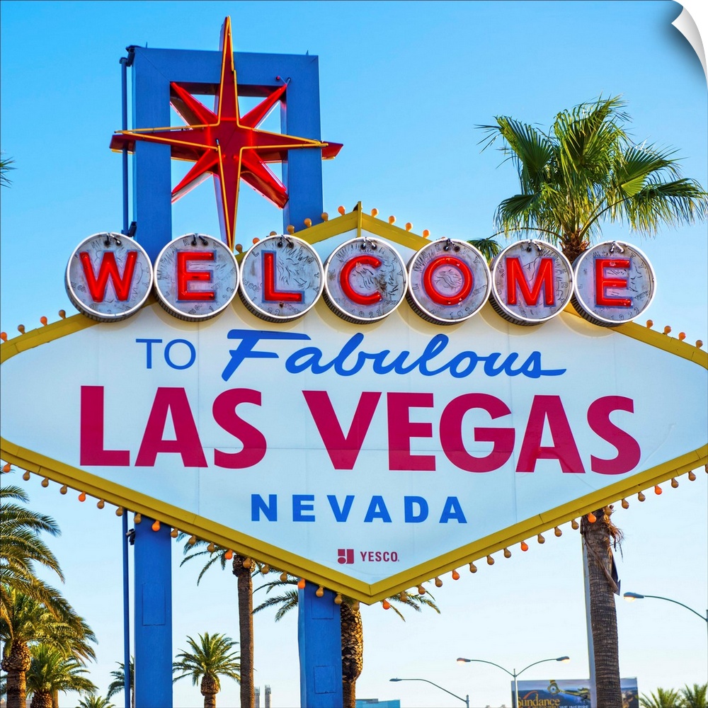 Square photograph of the Welcome to Fabulous Las Vegas Nevada sign.