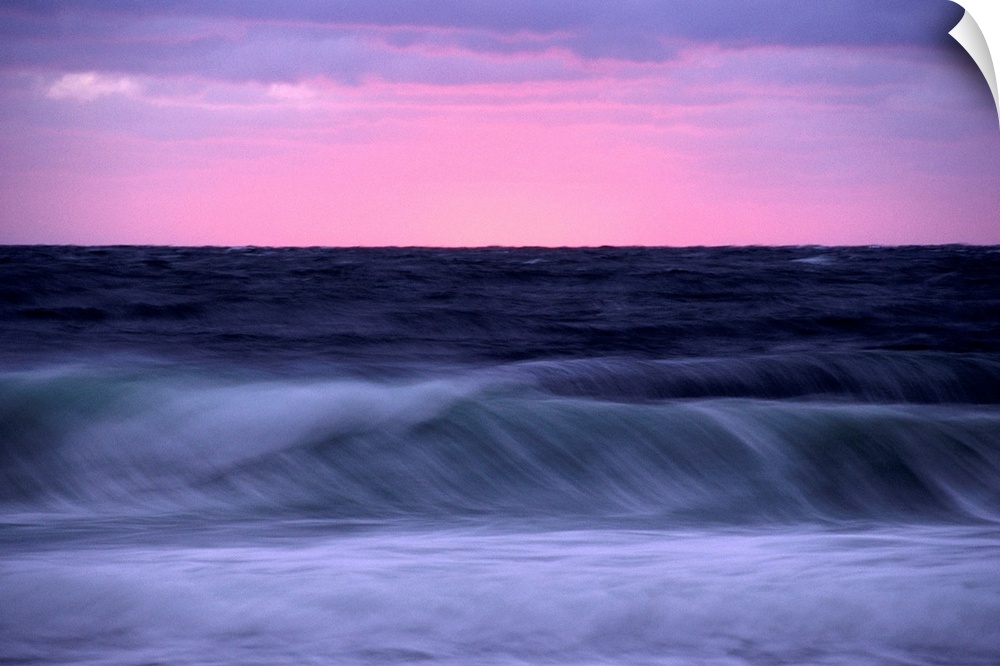 Sunset and storm surf on the Gulf of St.Lawrence. This picture was taken from C ape Breton Highlands National Park.